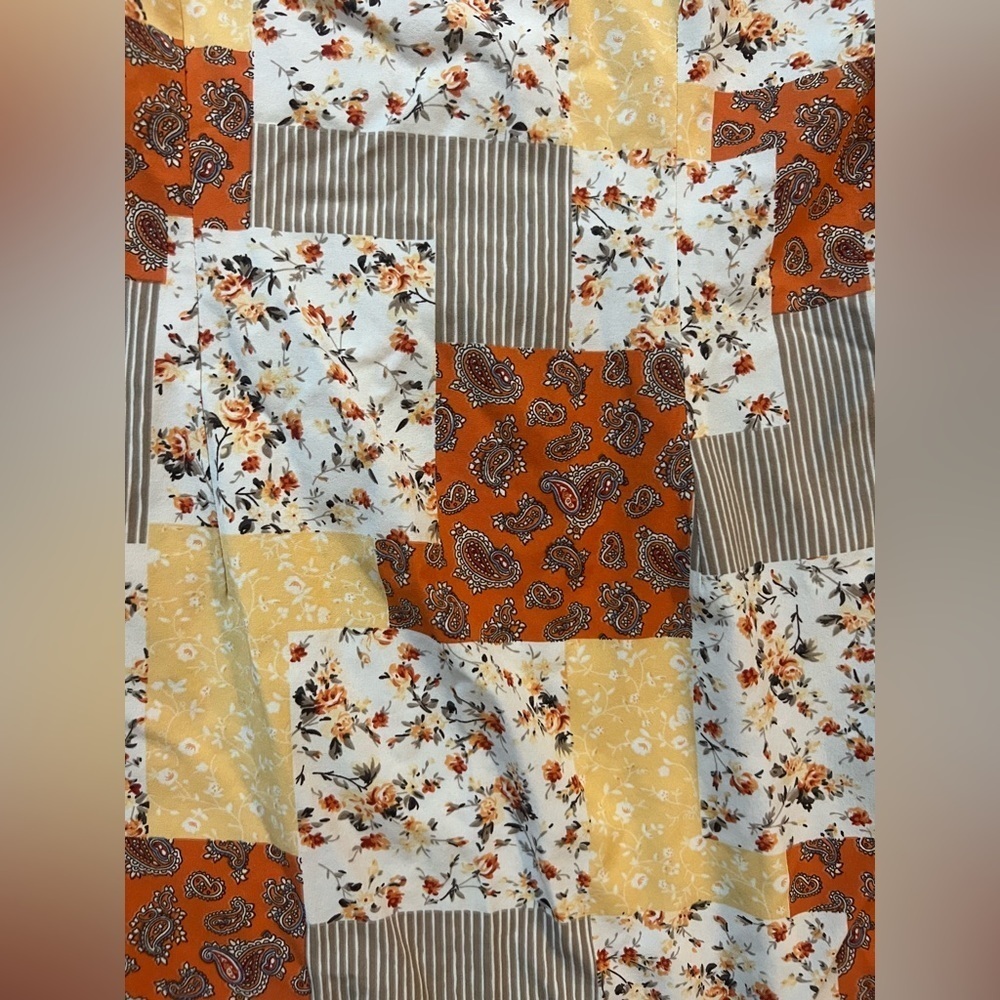 Cider Orange Patchwork Mini Dress Large - image 8